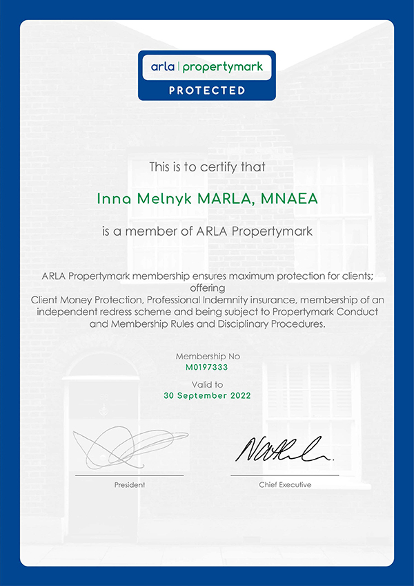 ARLA Propertymark Certificate